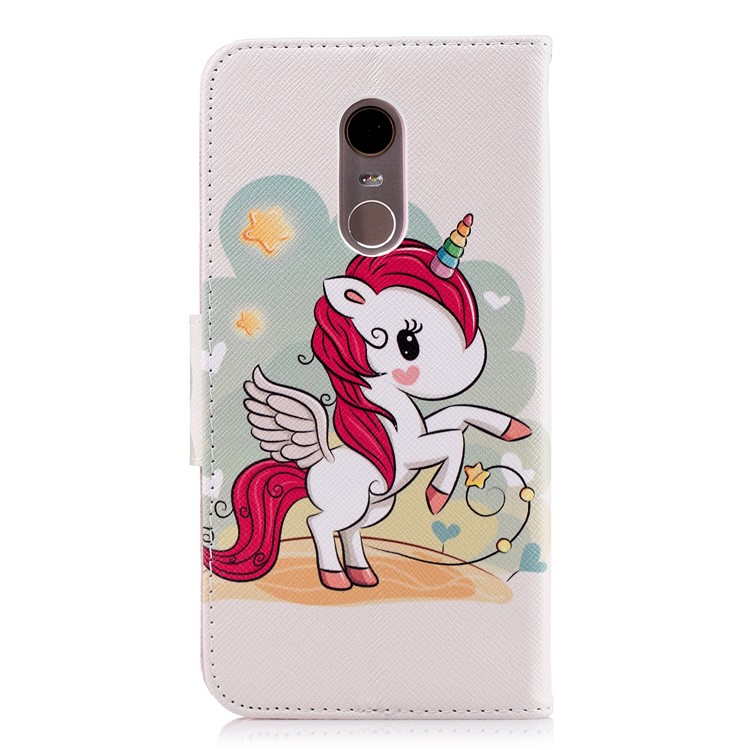 Pattern Printing Magnetic Wallet Stand Leather Protective Case for Xiaomi Redmi Note 5 (12MP Rear Camera) / Redmi 5 Plus (China) - Unicorn-3