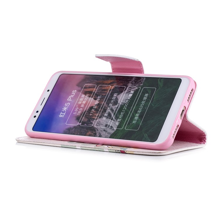 Pattern Printing Magnetic Wallet Stand Leather Protective Case for Xiaomi Redmi Note 5 (12MP Rear Camera) / Redmi 5 Plus (China) - Unicorn-5