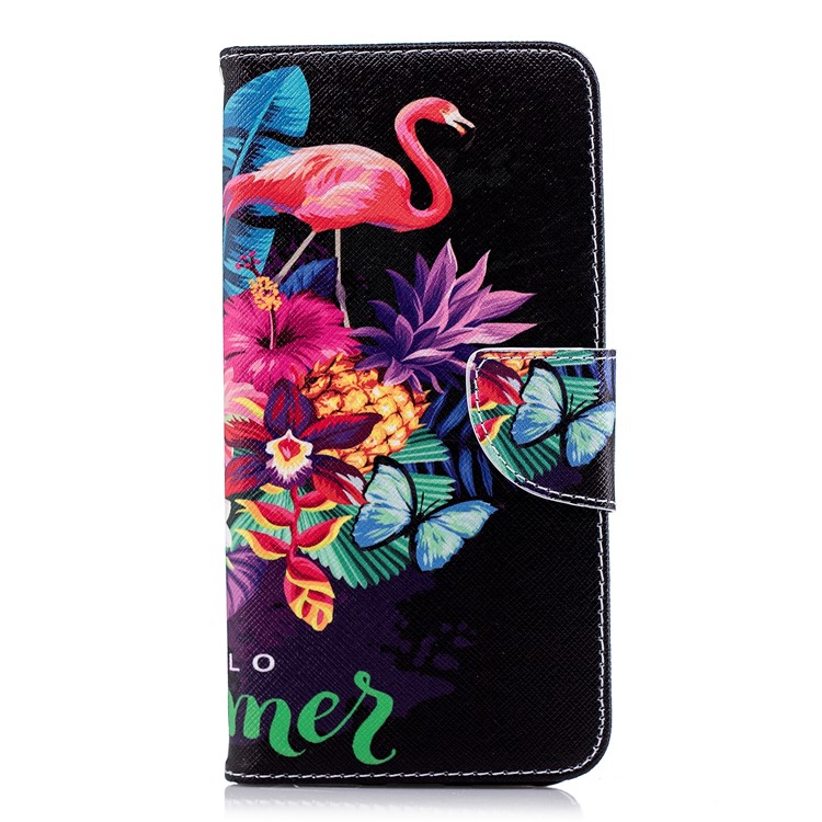 Pattern Printing Magnetic Wallet Stand Leather Protective Cover for Xiaomi Redmi Note 5 (12MP Rear Camera) / Redmi 5 Plus (China) - Flamingo and Pineapple-2