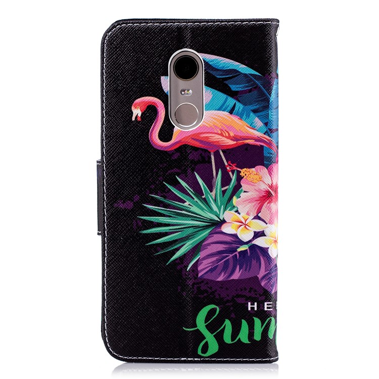 Pattern Printing Magnetic Wallet Stand Leather Protective Cover for Xiaomi Redmi Note 5 (12MP Rear Camera) / Redmi 5 Plus (China) - Flamingo and Pineapple-3