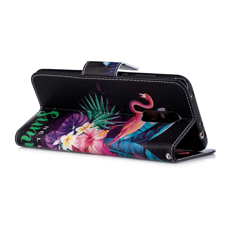 Pattern Printing Magnetic Wallet Stand Leather Protective Cover for Xiaomi Redmi Note 5 (12MP Rear Camera) / Redmi 5 Plus (China) - Flamingo and Pineapple-4