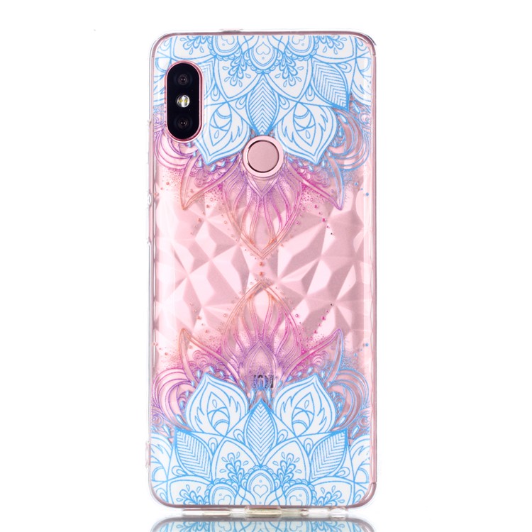 Embossed Pattern 3D Diamond Texture TPU Cell Phone Case for Xiaomi Redmi Note 5 Pro (Dual Camera) / Redmi Note 5 (China) - Lotus-2