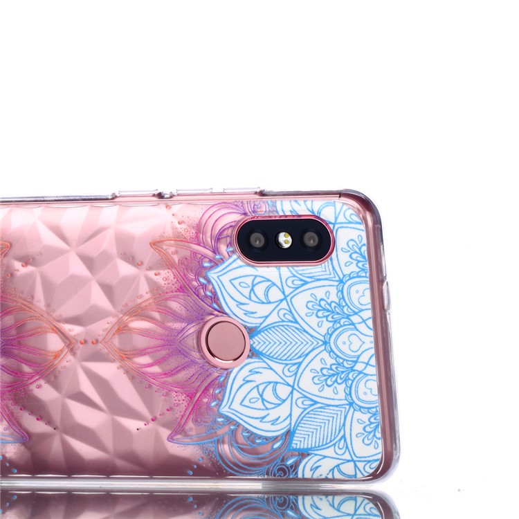 Embossed Pattern 3D Diamond Texture TPU Cell Phone Case for Xiaomi Redmi Note 5 Pro (Dual Camera) / Redmi Note 5 (China) - Lotus-5