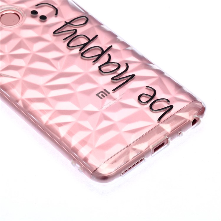 Embossed Pattern 3D Diamond Texture TPU Mobile Phone Shell for Xiaomi Redmi Note 5 Pro (Dual Camera) / Redmi Note 5 (China) - Be Happy-4