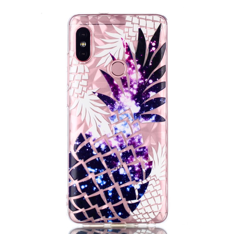 Goffratura 3D Diamante Struttura Del Telefono Cellulare Modello TPU Goffratura Per Xiaomi Redmi Nota 5 Pro (doppia Fotocamera) / Redmi Note 5 (cina) - Ananas Viola-2
