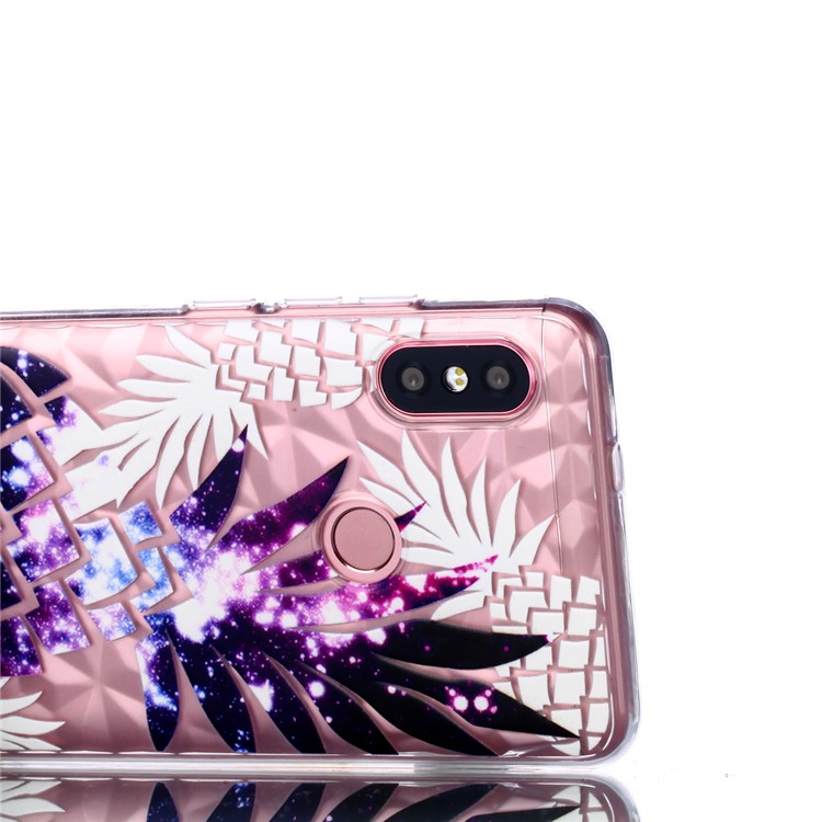 Goffratura 3D Diamante Struttura Del Telefono Cellulare Modello TPU Goffratura Per Xiaomi Redmi Nota 5 Pro (doppia Fotocamera) / Redmi Note 5 (cina) - Ananas Viola-5