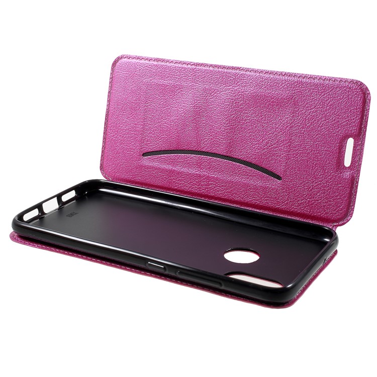 Auto-absorbed Card Holder Stand Leather Case for Xiaomi Mi 8 (6.21-inch) - Rose-6