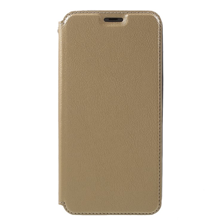 Auto-absorbed Card Holder Stand Leather Shell for Xiaomi Mi 8 (6.21-inch) - Gold-1