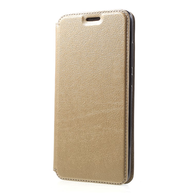 Auto-absorbed Card Holder Stand Leather Shell for Xiaomi Mi 8 (6.21-inch) - Gold-3