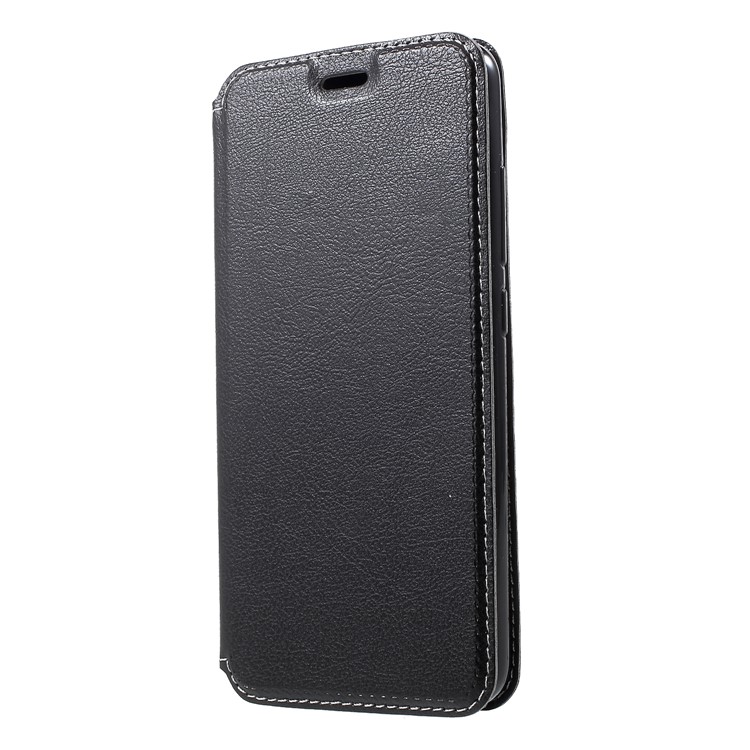 Auto-absorbed Leather Card Holder Cover for Xiaomi Redmi 6 (Dual Camera: 12MP+5MP) - Black-3