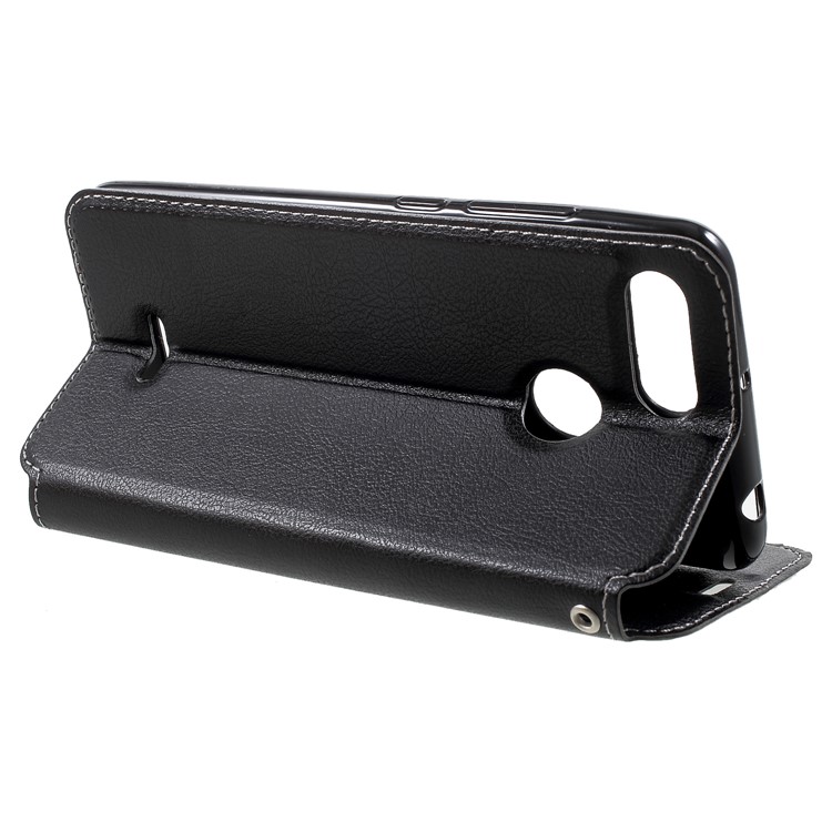 Auto-absorbed Leather Card Holder Cover for Xiaomi Redmi 6 (Dual Camera: 12MP+5MP) - Black-4