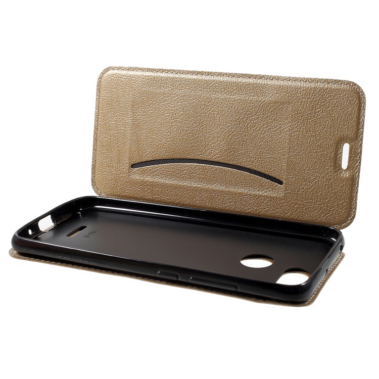 Auto-absorbed Leather Card Holder Shell for Xiaomi Redmi 6 (Dual Camera: 12MP+5MP) - Gold-5