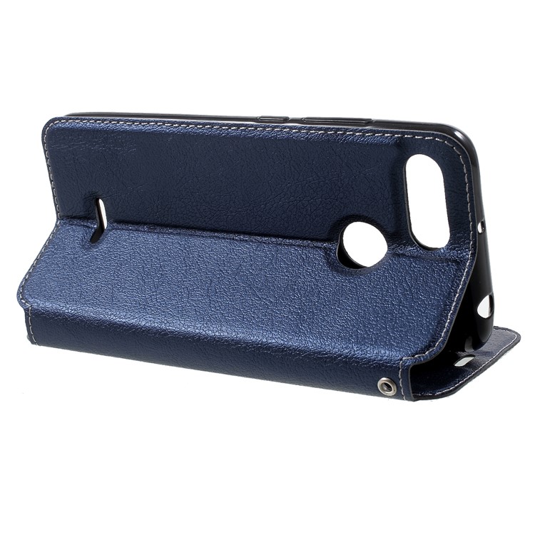 Auto-absorbed PU Leather Card Holder Case for Xiaomi Redmi 6 (Dual Camera: 12MP+5MP) - Blue-4