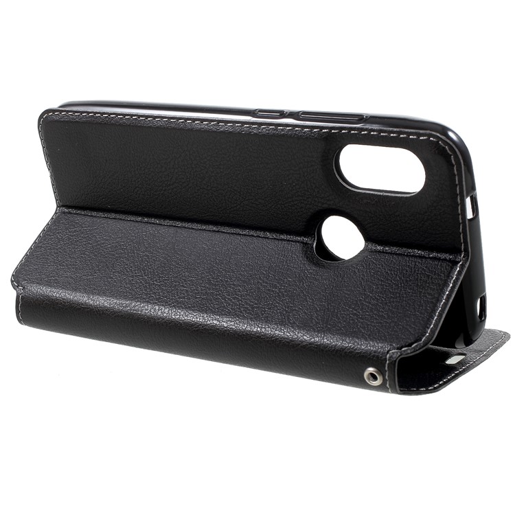 Auto-absorbed Leather Card Holder Cover for Xiaomi Mi A2 Lite / Redmi 6 Pro - Black-4