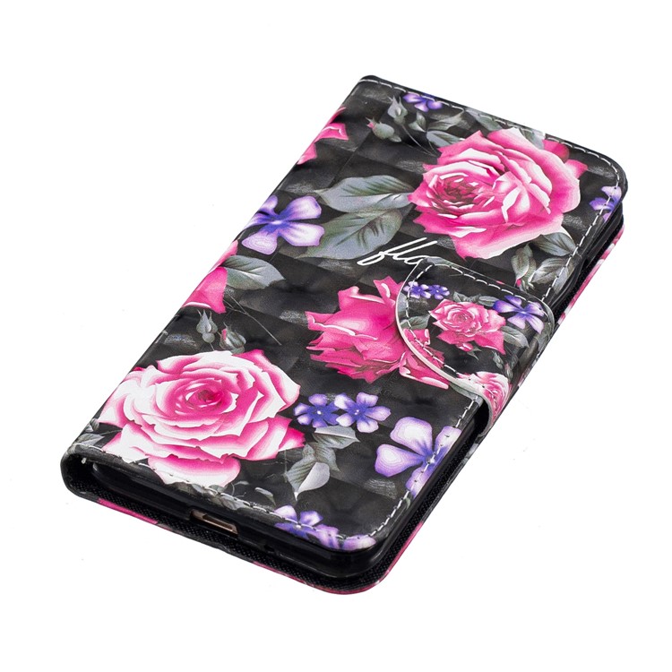 Pattern Printing Wallet Stand Leather Flip Case for Xiaomi Redmi 6A (Single 12MP Rear Camera) - Blooming Flower-5