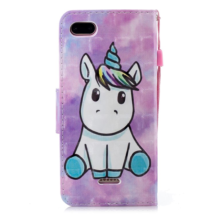 Pattern Printing Wallet Leather Protection Case for Xiaomi Redmi 6A (Single 12MP Rear Camera) - Unicorn-2
