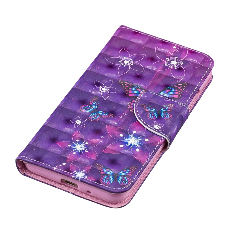 Patterned Wallet Stand Leather Cover Case for Xiaomi Redmi 6A (Single 12MP Rear Camera) - Butterfly and Flower-4