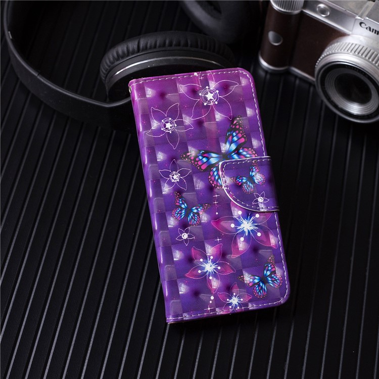 Patterned Wallet Stand Leather Cover Case for Xiaomi Redmi 6A (Single 12MP Rear Camera) - Butterfly and Flower-7