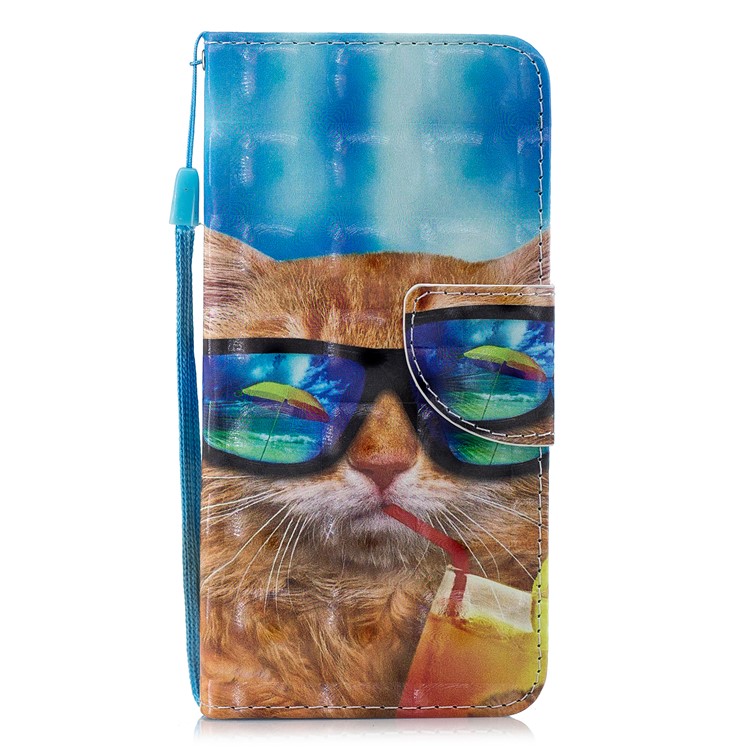 Patterned Wallet Stand Leather Phone Case for Xiaomi Redmi 6 (Dual Camera: 12MP+5MP) - Cool Cat-1