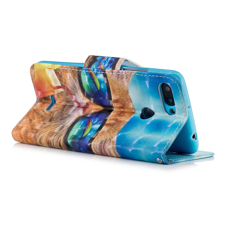 Patterned Wallet Stand Leather Phone Case for Xiaomi Redmi 6 (Dual Camera: 12MP+5MP) - Cool Cat-3