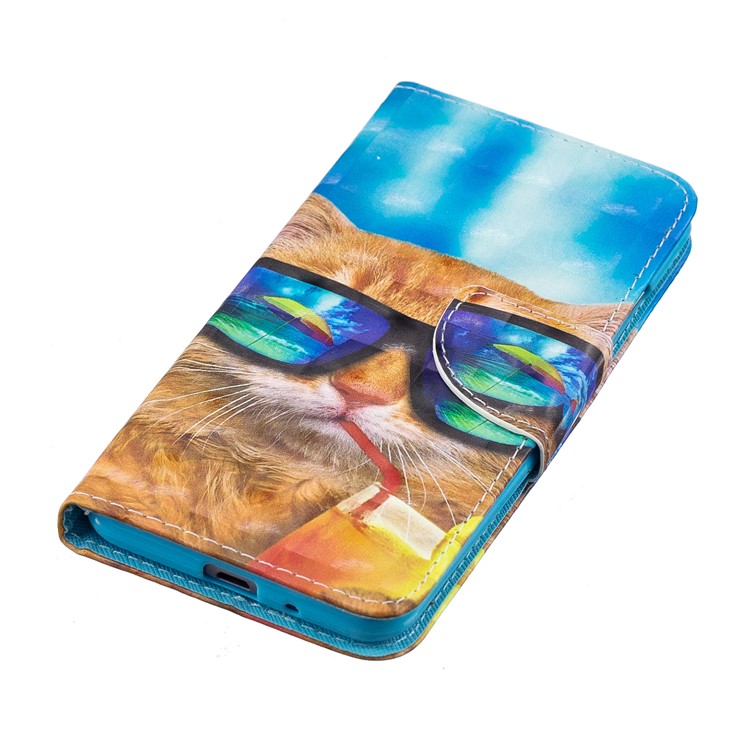 Patterned Wallet Stand Leather Phone Case for Xiaomi Redmi 6 (Dual Camera: 12MP+5MP) - Cool Cat-4