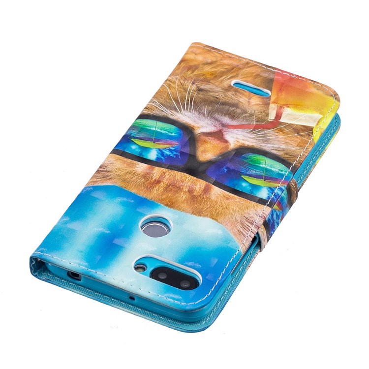 Patterned Wallet Stand Leather Phone Case for Xiaomi Redmi 6 (Dual Camera: 12MP+5MP) - Cool Cat-5