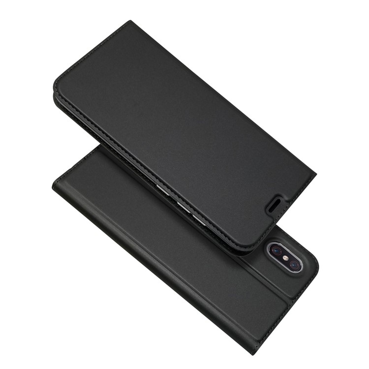 Magnetic Adsorption Leather Card Holder Case for Xiaomi Mi 8 Explorer Edition - Black-1