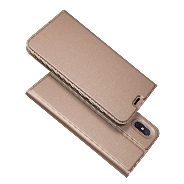 Magnetic Adsorption Leather Card Holder Flip Cover for Xiaomi Mi 8 Explorer Edition - Rose Gold-1
