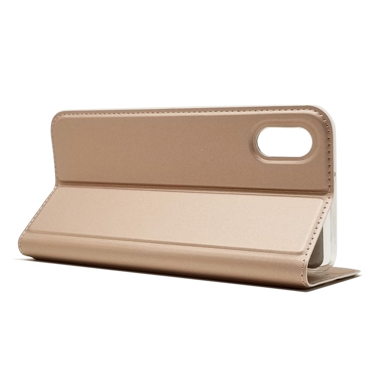 Magnetic Adsorption Leather Card Holder Flip Cover for Xiaomi Mi 8 Explorer Edition - Rose Gold-6