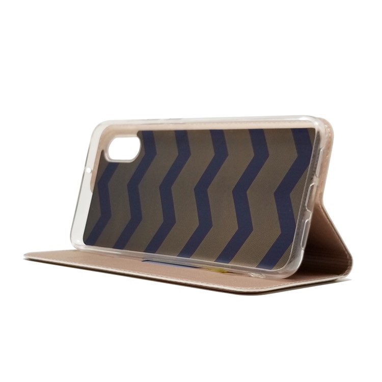 Magnetic Adsorption Leather Card Holder Flip Cover for Xiaomi Mi 8 Explorer Edition - Rose Gold-7