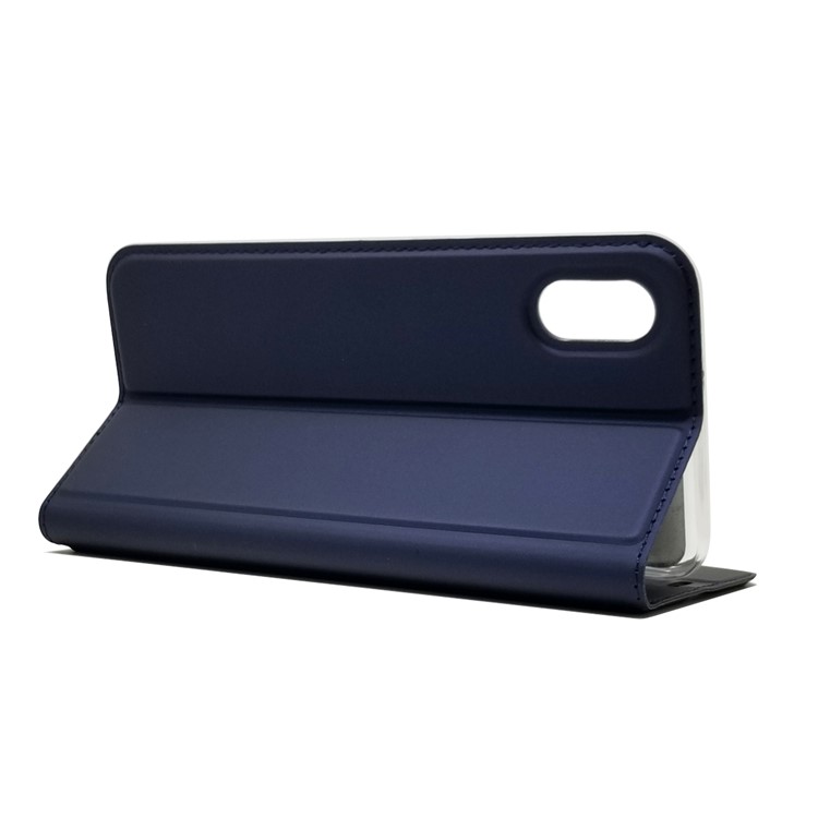 For Xiaomi Mi 8 Explorer Edition Magnetic Adsorption Leather Stand Case with Card Holder - Dark Blue-6