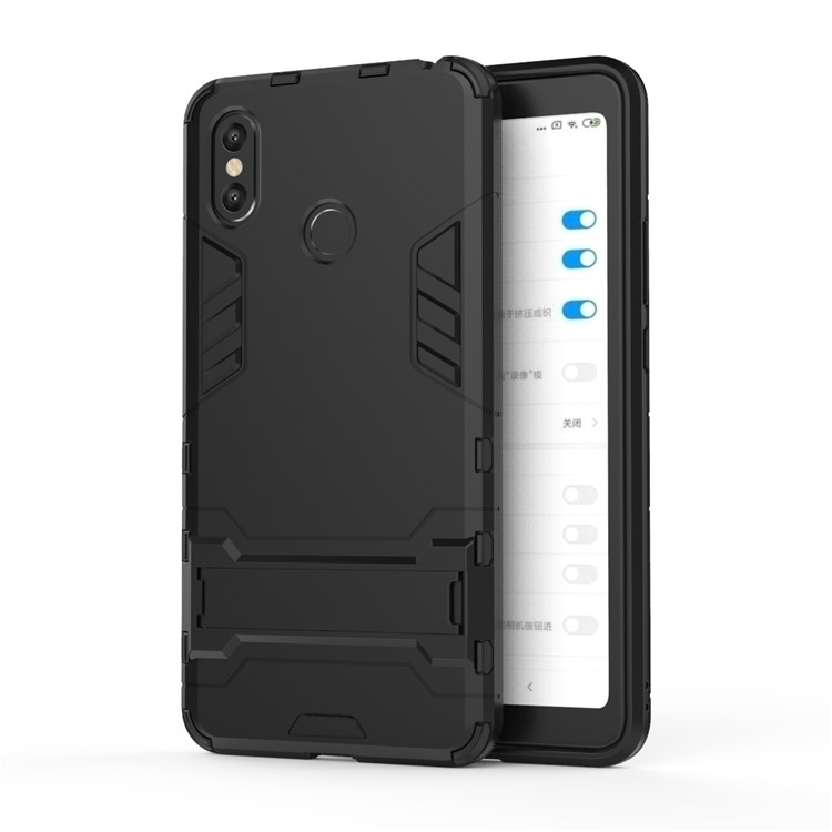 Cool Guard Plastic TPU Hybrid Mobile Phone Case with Kickstand for Xiaomi Mi Max 3 - Black-2