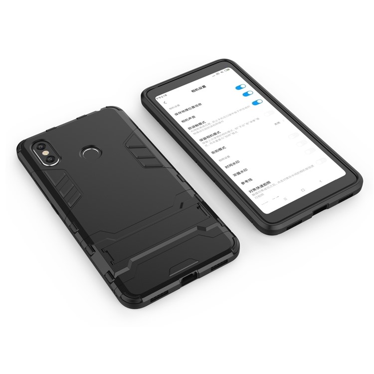 Cool Guard Plastic TPU Hybrid Mobile Phone Case with Kickstand for Xiaomi Mi Max 3 - Black-3