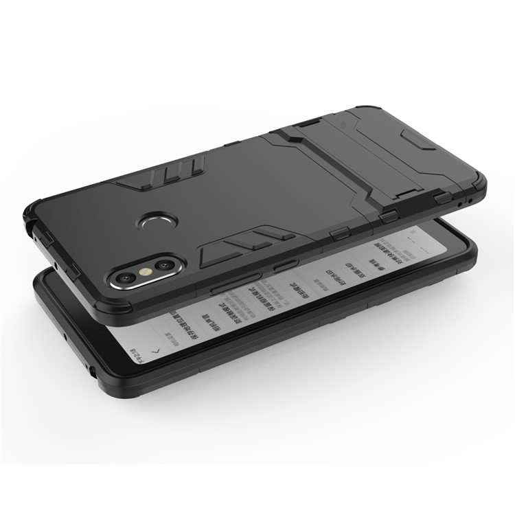 Cool Guard Plastic TPU Hybrid Mobile Phone Case with Kickstand for Xiaomi Mi Max 3 - Black-5