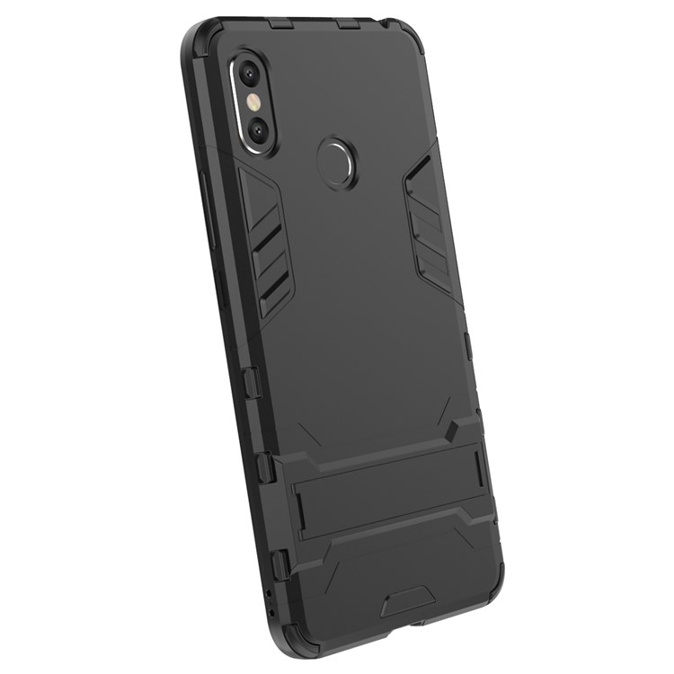 Cool Guard Plastic TPU Hybrid Mobile Phone Case with Kickstand for Xiaomi Mi Max 3 - Black-7