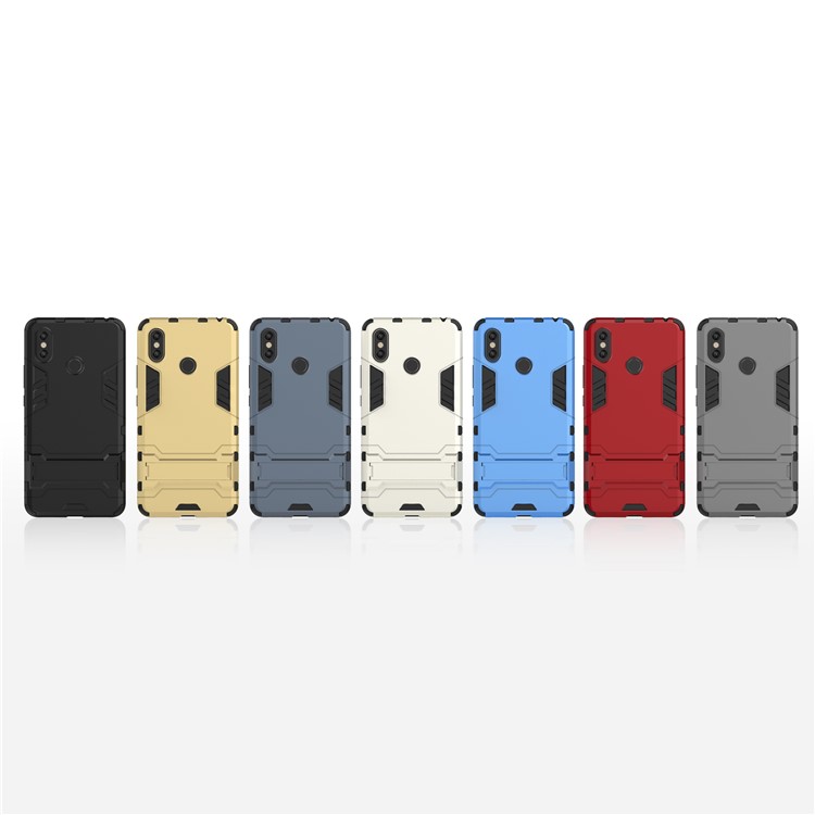 Cool Guard Plastic TPU Hybrid Mobile Phone Case with Kickstand for Xiaomi Mi Max 3 - Black-10
