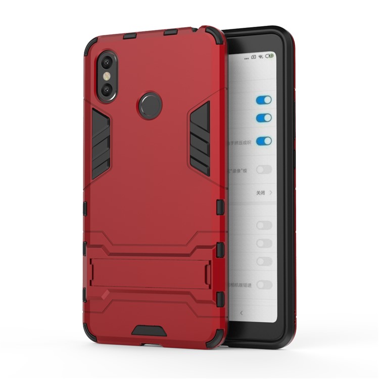 Cool Guard Plastic TPU Hybrid Mobile Phone Casing with Kickstand for Xiaomi Mi Max 3 - Red-3