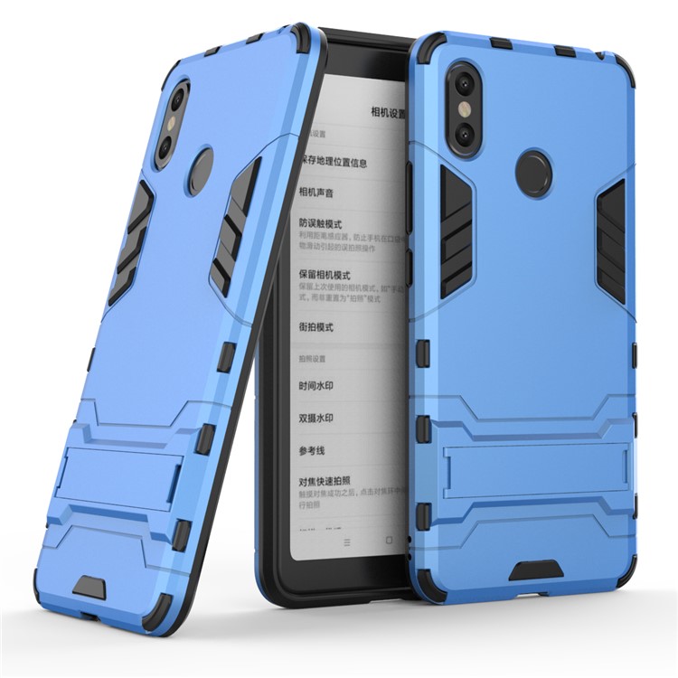 Cool Guard PC TPU Combo Mobile Phone Case with Kickstand for Xiaomi Mi Max 3 - Baby Blue-1