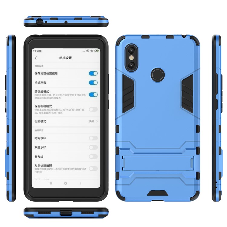Cool Guard PC TPU Combo Mobile Phone Case with Kickstand for Xiaomi Mi Max 3 - Baby Blue-2