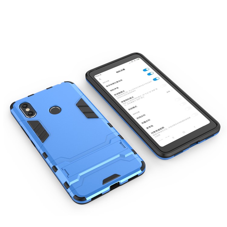 Cool Guard PC TPU Combo Mobile Phone Case with Kickstand for Xiaomi Mi Max 3 - Baby Blue-4