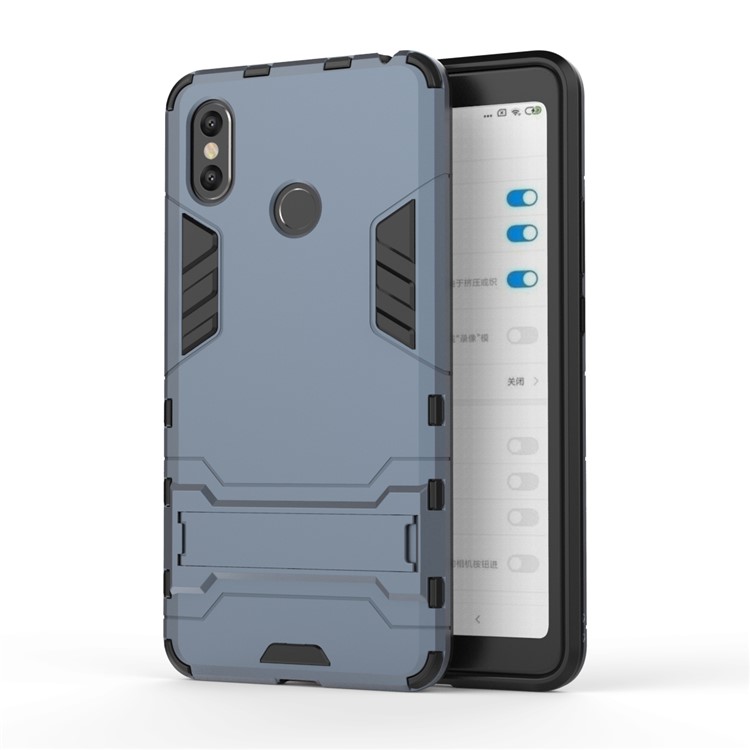 Cool Guard Plastic TPU Hybrid Cell Phone Cover with Kickstand for Xiaomi Mi Max 3 - Dark Blue-3