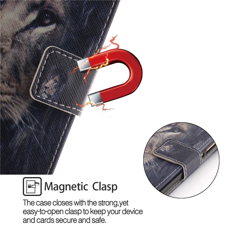 Pattern Printing Wallet Stand Leather Phone Cover for Xiaomi Redmi 6 - Lion-6