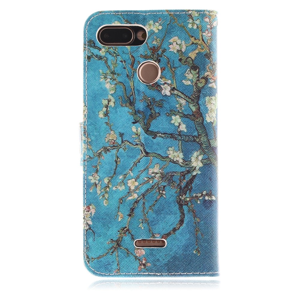 Pattern Printing Willet Stand Cuero Con Cáscara de Cuero Para Xiaomi Redmi 6 - Sweet de Invierno