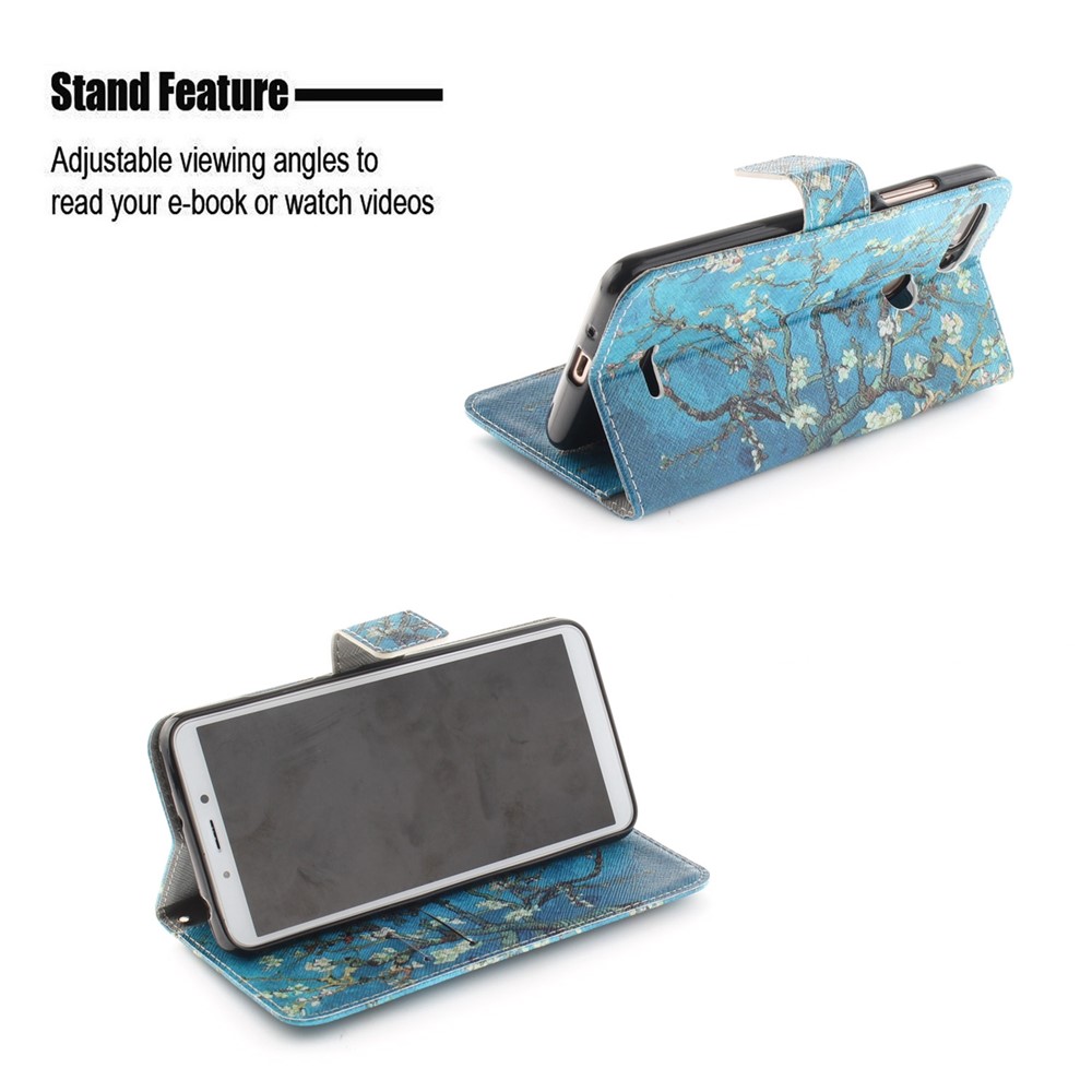 Pattern Printing Willet Stand Cuero Con Cáscara de Cuero Para Xiaomi Redmi 6 - Sweet de Invierno