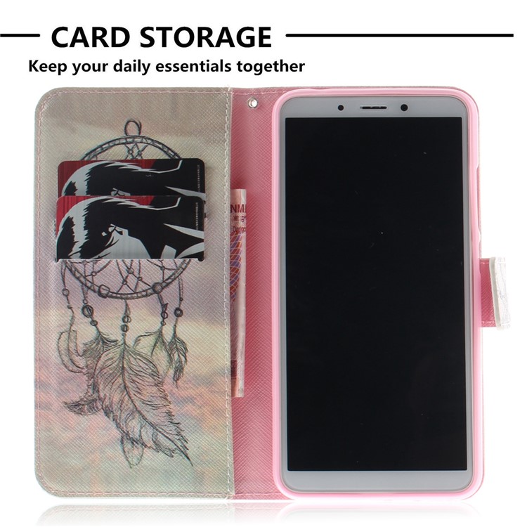 Pattern Printing Wallet Stand Leather Cell Phone Case for Xiaomi Redmi 6 - Dream Catcher-7
