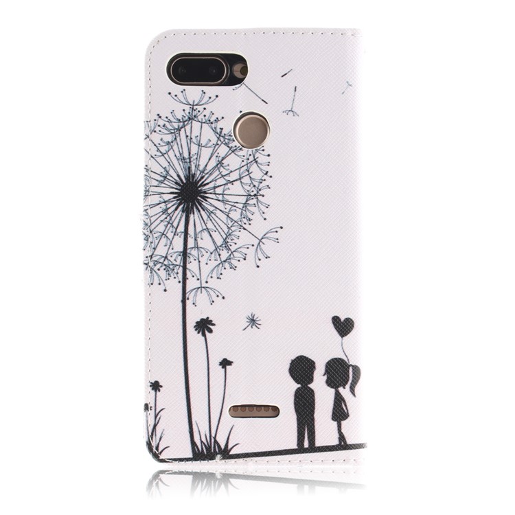 Pattern Printing Wallet Stand Leather Protective Cover for Xiaomi Redmi 6 - Dandelion and Lovers-3