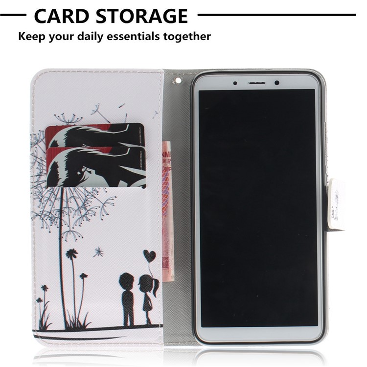 Pattern Printing Wallet Stand Leather Protective Cover for Xiaomi Redmi 6 - Dandelion and Lovers-7