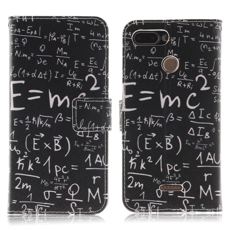 Pattern Printing Wallet Stand Leather Protective Shell for Xiaomi Redmi 6 - Formula-2