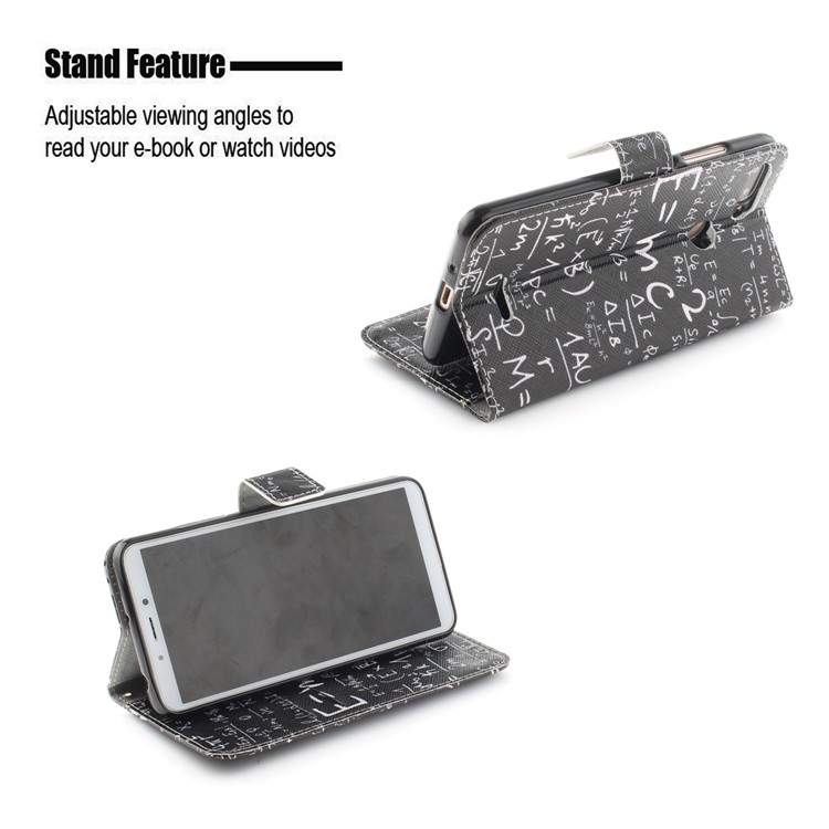 Pattern Printing Wallet Stand Leather Protective Shell for Xiaomi Redmi 6 - Formula-5