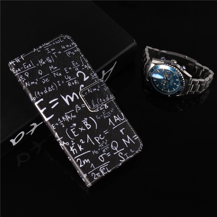 Pattern Printing Wallet Stand Leather Protective Shell for Xiaomi Redmi 6 - Formula-8